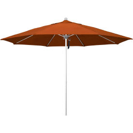 California Umbrella Venture 11' Patio Umbrella Silver Pole Olefin Terracotta Fabric ALTO118002-F69