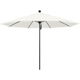 California Umbrella Venture 11' Patio Umbrella Black Pole Sunbrella 1A Natural Fabric ALTO118302-5404