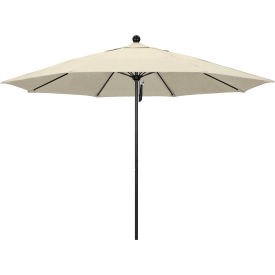 California Umbrella Venture 11' Patio Umbrella Black Pole Sunbrella 1A Antique Beige Fabric ALTO118302-5422