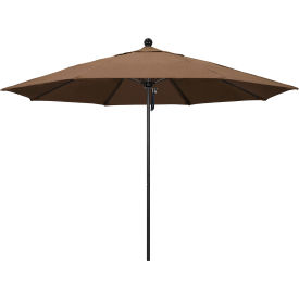 California Umbrella Venture 11' Patio Umbrella Black Pole Sunbrella 1A Cocoa Fabric ALTO118302-5425