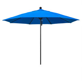 California Umbrella Venture 11' Patio Umbrella Black Pole Olefin Royal Blue Fabric ALTO118302-F03