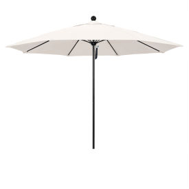 California Umbrella Venture 11' Patio Umbrella Black Pole Olefin White Fabric ALTO118302-F04