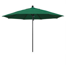 California Umbrella Venture 11' Patio Umbrella Black Pole Olefin Hunter Green Fabric ALTO118302-F08