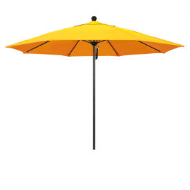 California Umbrella Venture 11' Patio Umbrella Black Pole Olefin Lemon Fabric ALTO118302-F25