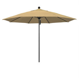 California Umbrella Venture 11' Patio Umbrella Black Pole Olefin Champagne Fabric ALTO118302-F67