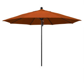 California Umbrella Venture 11' Patio Umbrella Black Pole Olefin Terracotta Fabric ALTO118302-F69