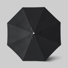 California Umbrella Venture 11' Patio Umbrella Ashwood Simulation Pole Sunbrella Black ALTO118724-5408