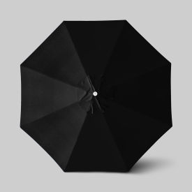 California Umbrella Venture 11' Patio Umbrella Ashwood Simulation Pole Olefin Black ALTO118724-F32