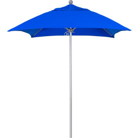 California Umbrella Venture 6' Patio Umbrella Silver Pole Sunbrella 1A Pacific Blue Fabric ALTO604002-5401