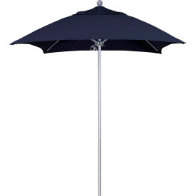 California Umbrella Venture 6' Patio Umbrella Silver Pole Sunbrella 1A Navy Fabric ALTO604002-5439