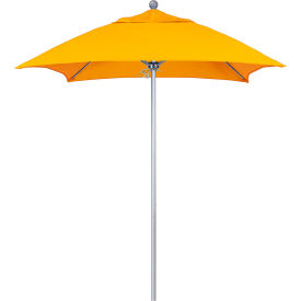 California Umbrella Venture 6' Patio Umbrella Silver Pole Sunbrella 1A Sunflower Yellow Fabric ALTO604002-5457