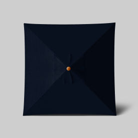 California Umbrella Venture 6' x 6' Patio Umbrella Teak Simulation Pole Sunbrella Navy Blue ALTO604112-5439