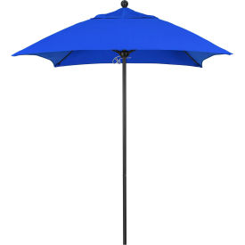 California Umbrella Venture 6' Patio Umbrella Black Pole Sunbrella 1A Pacific Blue Fabric ALTO604302-5401