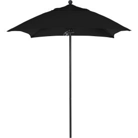 California Umbrella Venture 6' Patio Umbrella Black Pole Sunbrella 1A Black Fabric ALTO604302-5408