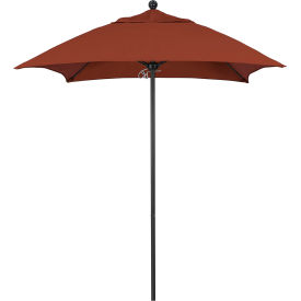 California Umbrella Venture 6' Patio Umbrella Black Pole Sunbrella 2A Terracotta Fabric ALTO604302-5440