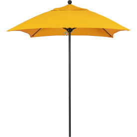 California Umbrella Venture 6' Patio Umbrella Black Pole Sunbrella 1A Sunflower Yellow Fabric ALTO604302-5457