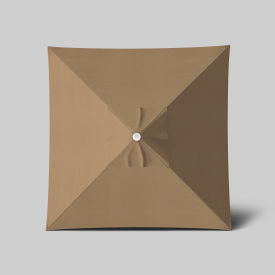 California Umbrella Venture 6' x 6' Patio Umbrella Ashwood Simulation Pole Sunbrella Heather Beige ALTO604724-5476