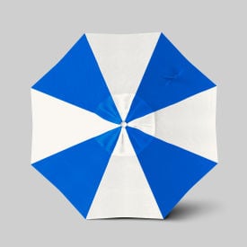 California Umbrella Venture 7.5' Patio Umbrella Silver Pole Sunbrella Natural/Pacific Blue ALTO758002-5404-5401-AL-BND503016