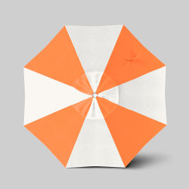 California Umbrella Venture 7.5' Patio Umbrella Silver Pole Sunbrella Natural/Tangerine ALTO758002-5404-5406-AL-BND503016