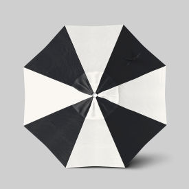 California Umbrella Venture 7.5' Patio Umbrella Silver Pole Sunbrella Natural/Black ALTO758002-5404-5408-AL-BND503016