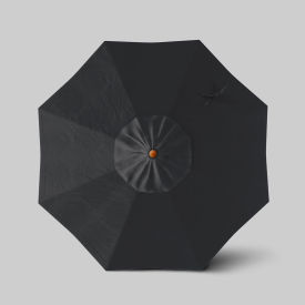 California Umbrella Venture 7.5' Patio Umbrella Teak Simulation Pole Sunbrella Black ALTO758112-5408