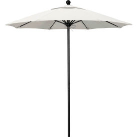 California Umbrella Venture 7.5' Patio Umbrella Black Pole Sunbrella 1A Natural Fabric ALTO758302-5404