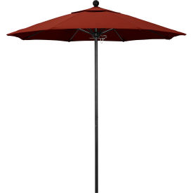 California Umbrella Venture 7.5' Patio Umbrella Black Pole Sunbrella 2A Henna Fabric ALTO758302-5407