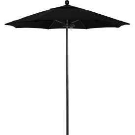 California Umbrella Venture 7.5' Patio Umbrella Black Pole Sunbrella 1A Black Fabric ALTO758302-5408