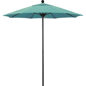 California Umbrella Venture 7.5' Patio Umbrella Black Pole Sunbrella 1A Spa Fabric ALTO758302-5413