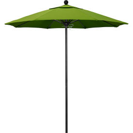 California Umbrella Venture 7.5' Patio Umbrella Black Pole Sunbrella 2A Macaw Fabric ALTO758302-5429