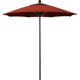 California Umbrella Venture 7.5' Patio Umbrella Black Pole Sunbrella 2A Terracotta Fabric ALTO758302-5440