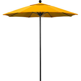 California Umbrella Venture 7.5' Patio Umbrella Black Pole Sunbrella 1A Sunflower Yellow Fabric ALTO758302-5457