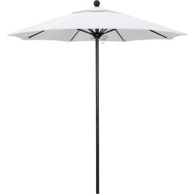 California Umbrella Venture 7.5' Patio Umbrella Black Pole Olefin White Fabric ALTO758302-F04