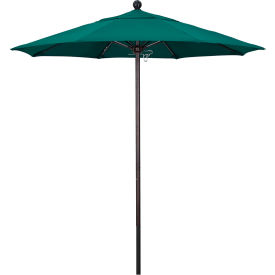 California Umbrella Venture 7.5' Patio Umbrella Black Pole Olefin Hunter Green Fabric ALTO758302-F08