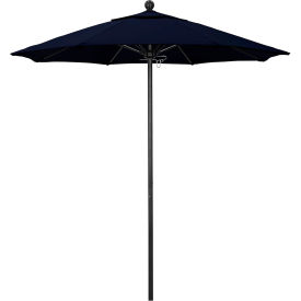 California Umbrella Venture 7.5' Patio Umbrella Black Pole Olefin Navy Fabric ALTO758302-F09