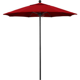 California Umbrella Venture 7.5' Patio Umbrella Black Pole Olefin Red Fabric ALTO758302-F13