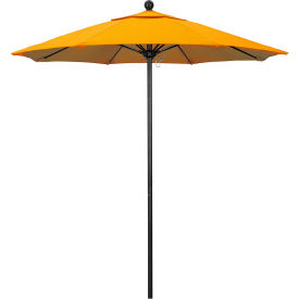 California Umbrella Venture 7.5' Patio Umbrella Black Pole Olefin Lemon Fabric ALTO758302-F25