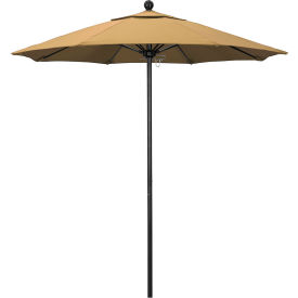 California Umbrella Venture 7.5' Patio Umbrella Black Pole Olefin Champagne Fabric ALTO758302-F67