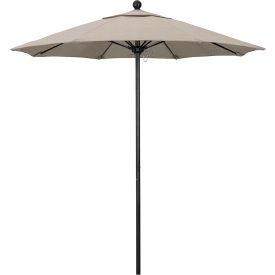 California Umbrella Venture 7.5' Patio Umbrella Black Pole Olefin Woven Granite Fabric ALTO758302-F77