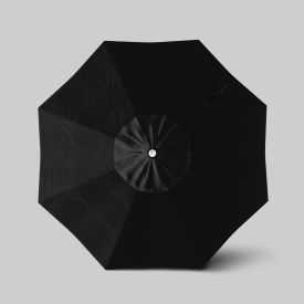 California Umbrella Venture 7.5' Patio Umbrella Ashwood Simulation Pole Olefin Black ALTO758724-F32