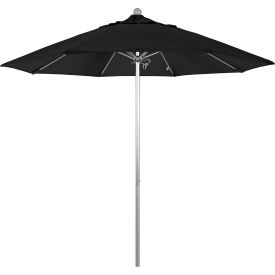California Umbrella 9' Patio Umbrella Venture Series Silver Pole Olefin Black ALTO908002-F32