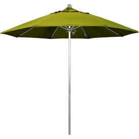 California Umbrella 9' Patio Umbrella Venture Series Silver Pole Olefin Kiwi ALTO908002-F55