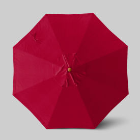 California Umbrella Venture 9' Patio Umbrella Teak Simulation Pole Sunbrella Jockey Red ALTO908112-5403