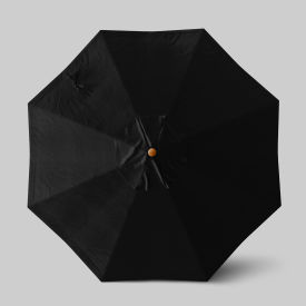 California Umbrella Venture 9' Patio Umbrella Teak Simulation Pole Olefin Black ALTO908112-F32