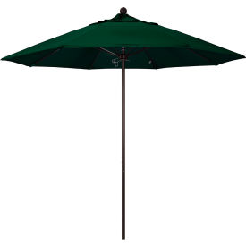 California Umbrella 9' Patio Umbrella Venture Series Bronze Pole Olefin Hunter Green ALTO908117-F08