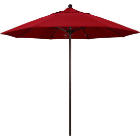 California Umbrella 9' Patio Umbrella Venture Series Bronze Pole Olefin Red ALTO908117-F13