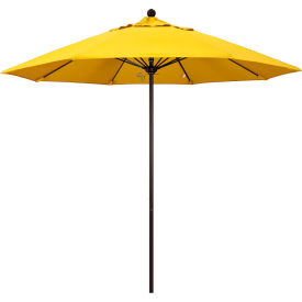 California Umbrella 9' Patio Umbrella Venture Series Bronze Pole Olefin Lemon ALTO908117-F25