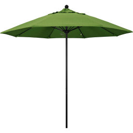 California Umbrella Venture 9' Patio Umbrella Black Pole Sunbrella 1A Spectrum Cilantro Fabric ALTO908302-48022