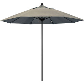 California Umbrella Venture 9' Patio Umbrella Black Pole Sunbrella 1A Spectrum Dove Fabric ALTO908302-48032