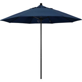 California Umbrella Venture 9' Patio Umbrella Black Pole Sunbrella 1A Spectrum Indigo Fabric ALTO908302-48080